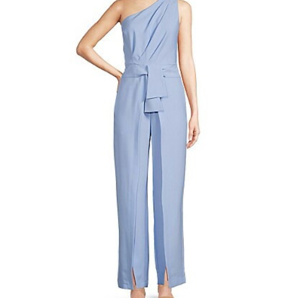 Alex Marie Light Blue One-Shoulder Jumpsuit